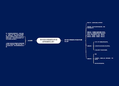 高中语文诗歌鉴赏分析语言特色题怎么答？