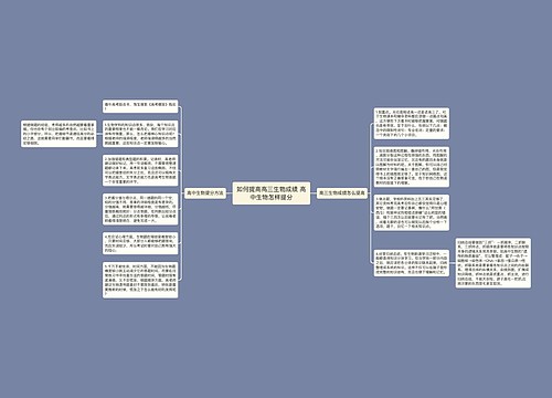 如何提高高三生物成绩 高中生物怎样提分