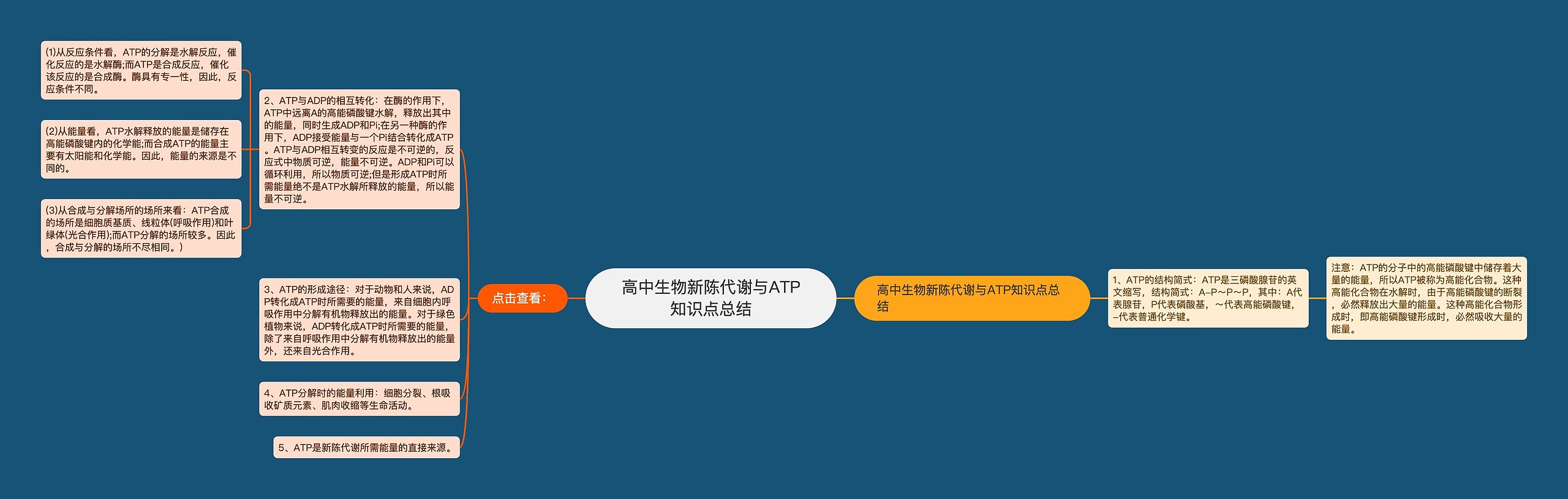 高中生物新陈代谢与ATP知识点总结