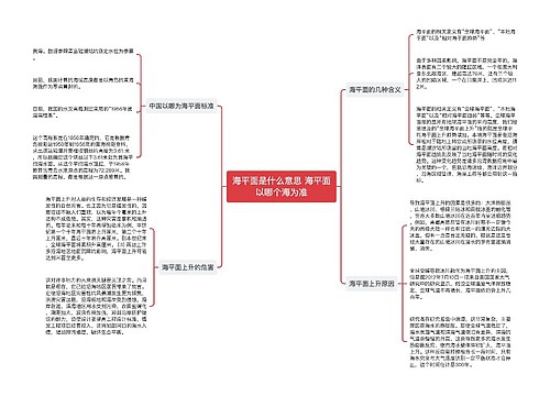 海平面是什么意思 海平面以哪个海为准