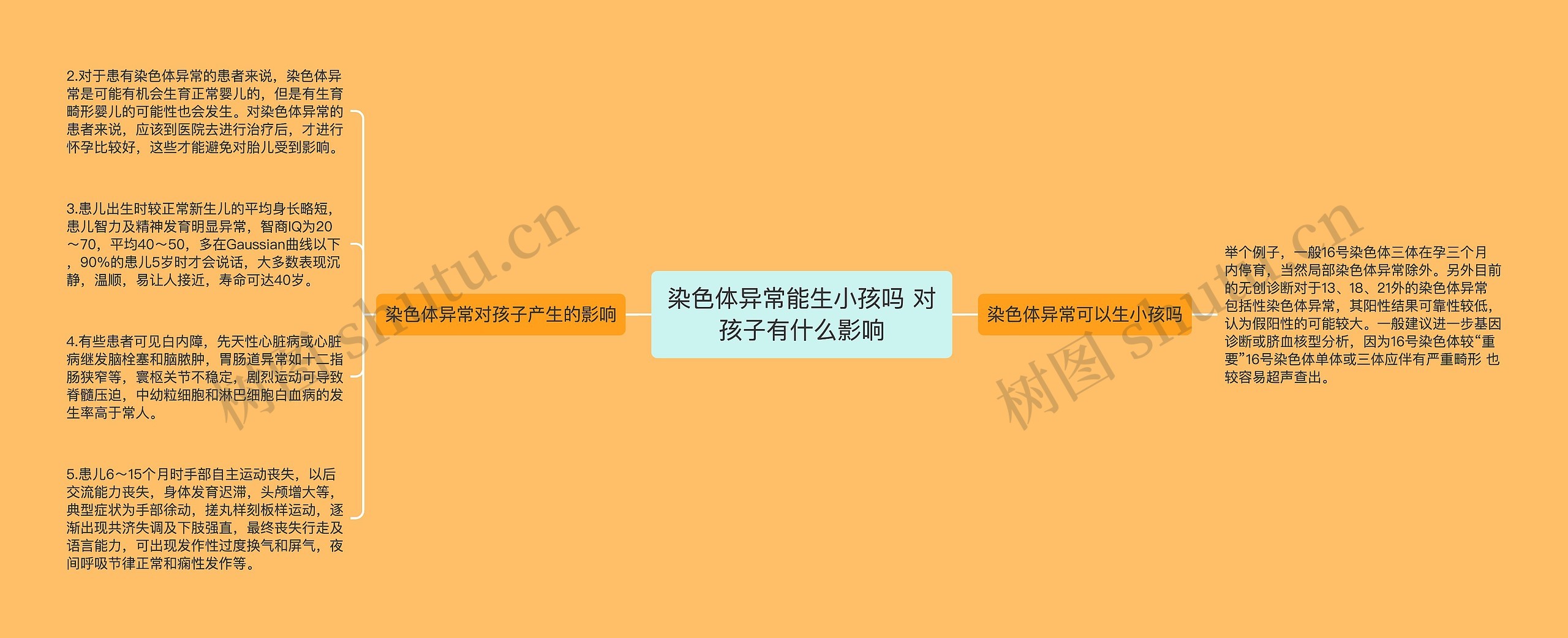 染色体异常能生小孩吗 对孩子有什么影响思维导图