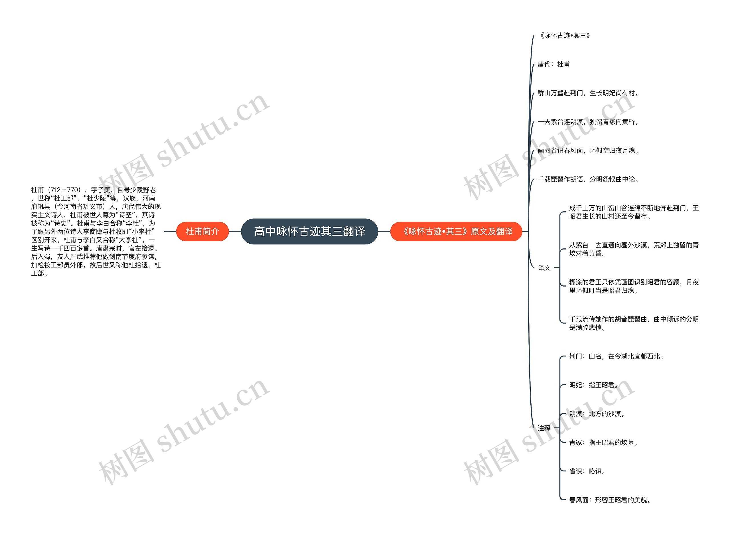 高中咏怀古迹其三翻译思维导图