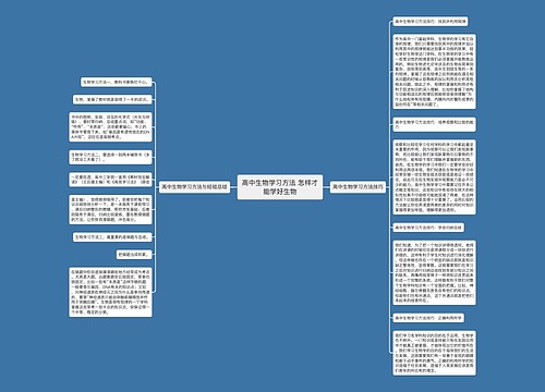 高中生物学习方法 怎样才能学好生物