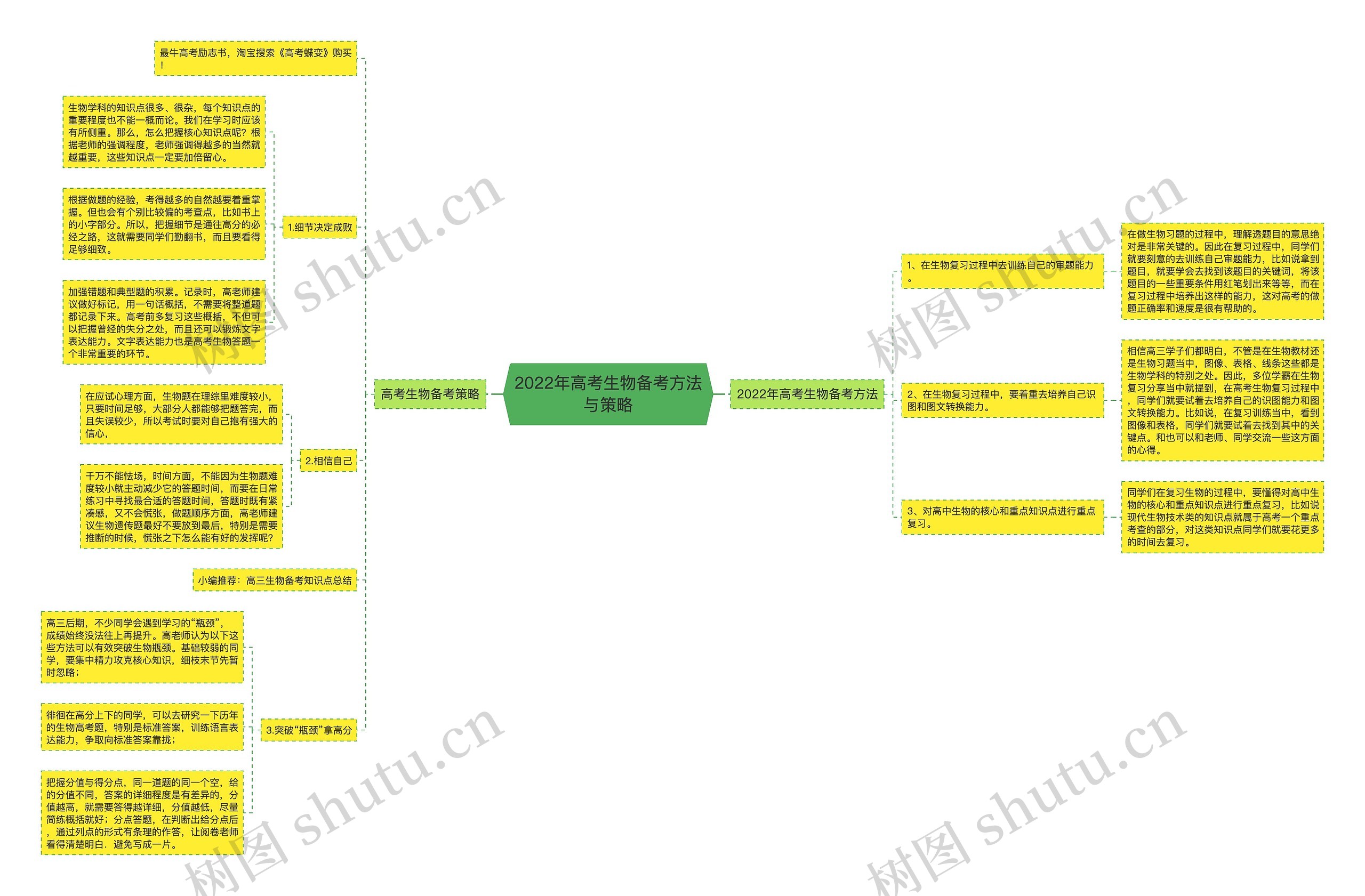 2022年高考生物备考方法与策略思维导图