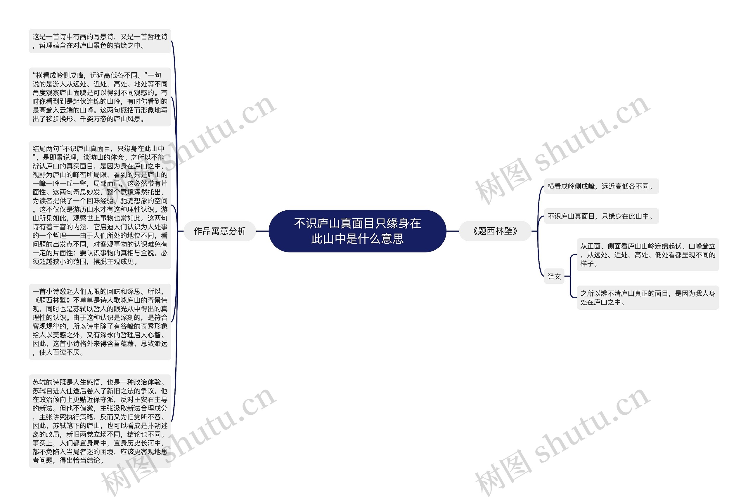 不识庐山真面目只缘身在此山中是什么意思思维导图