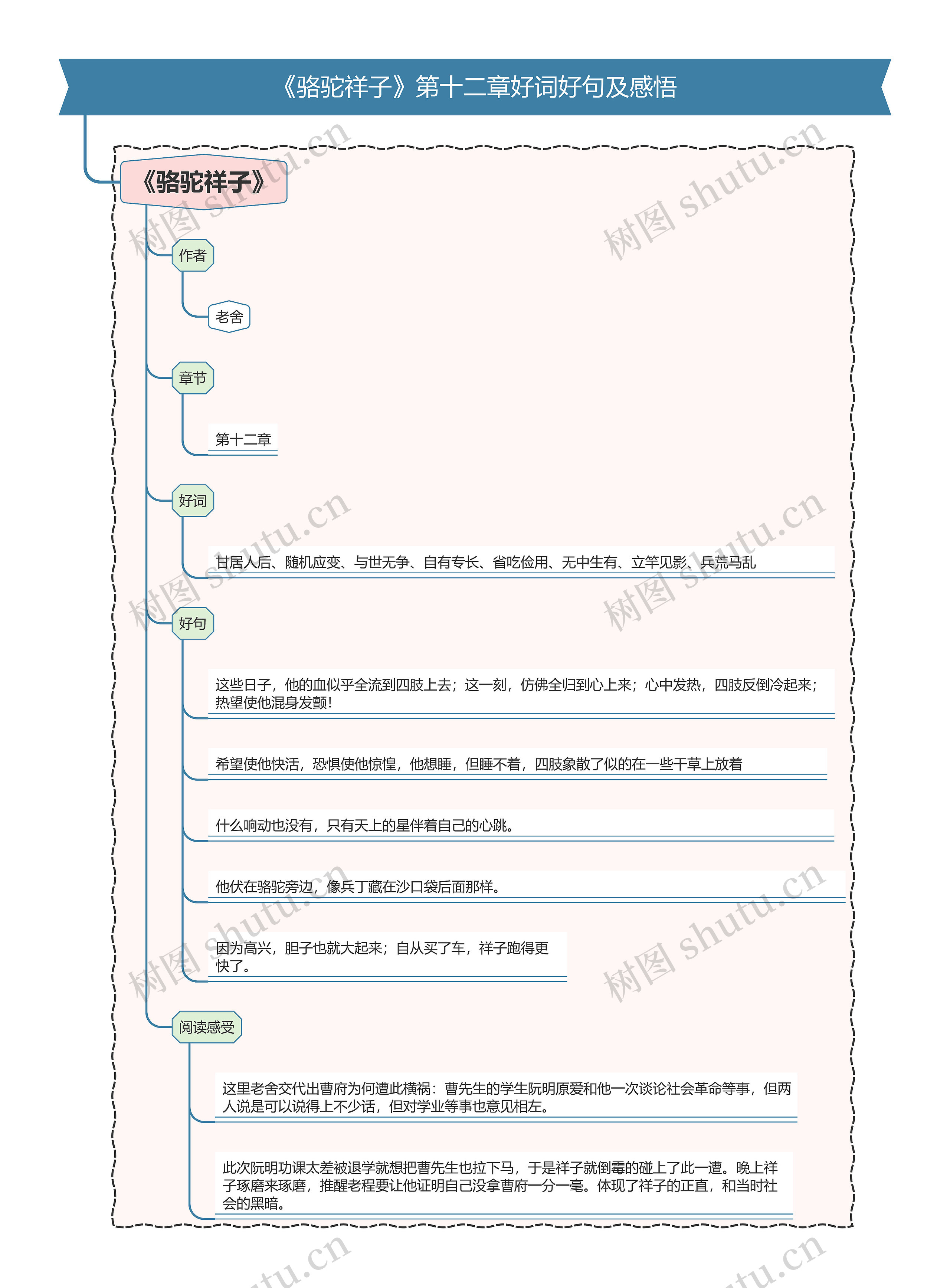 《骆驼祥子》第十二章好词好句及感悟思维导图