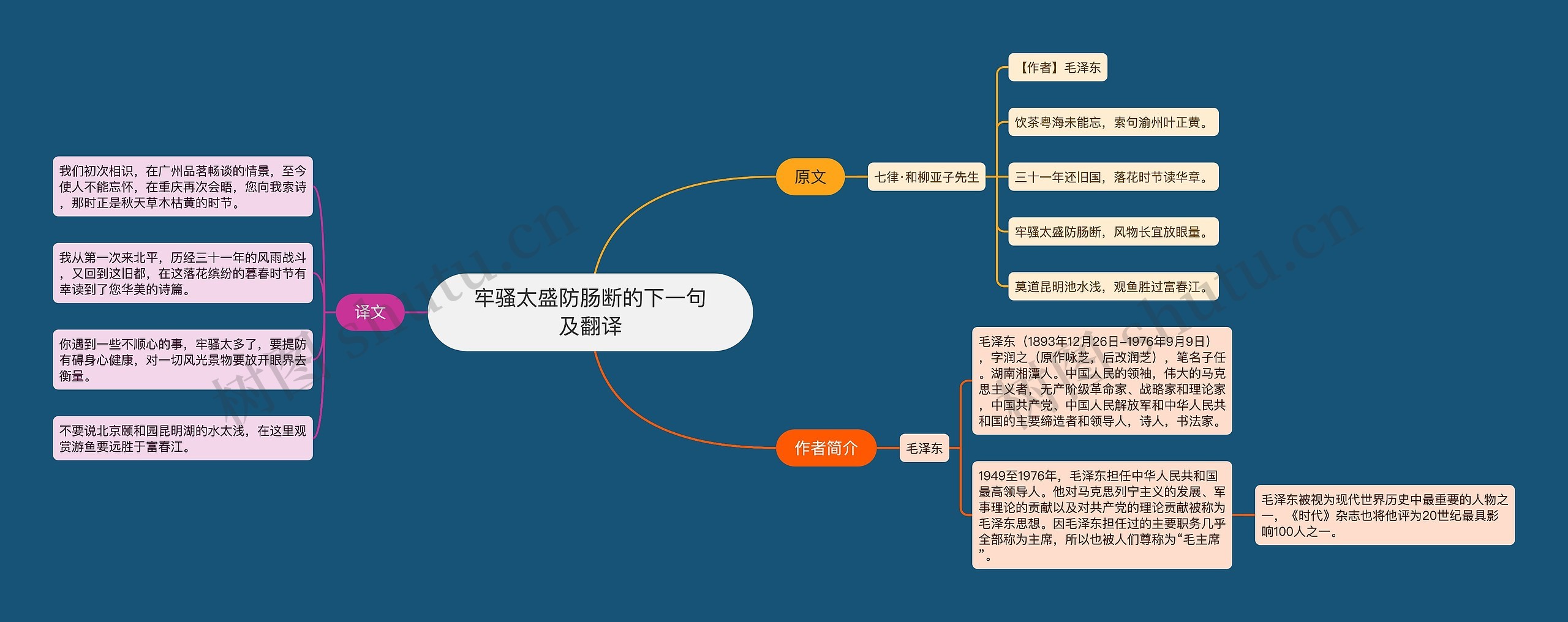 牢骚太盛防肠断的下一句及翻译思维导图