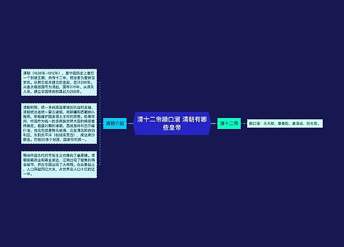 清十二帝顺口溜 清朝有哪些皇帝