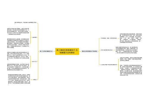 高三理综生物答题技巧 生物解题方法有哪些