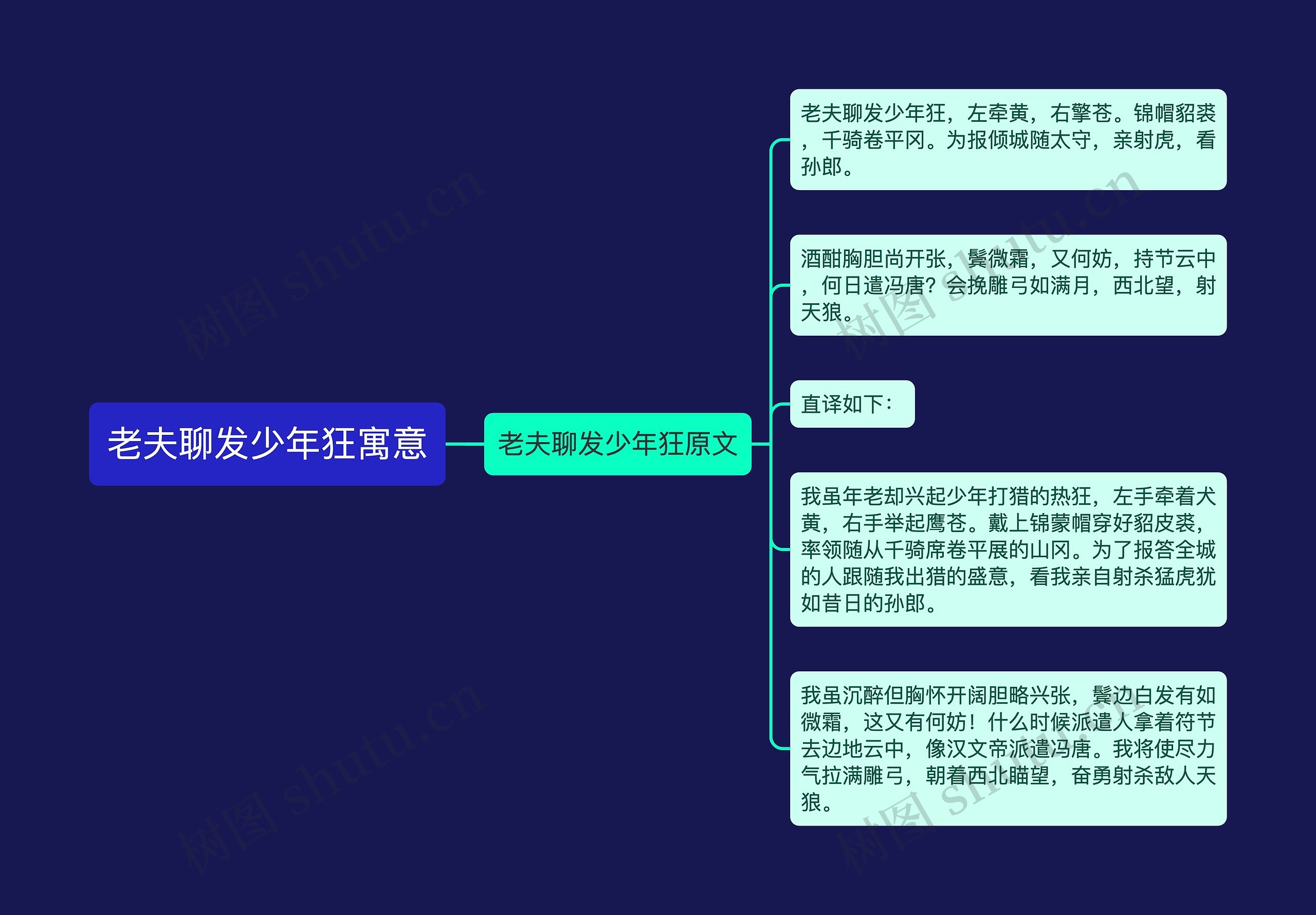 老夫聊发少年狂寓意思维导图