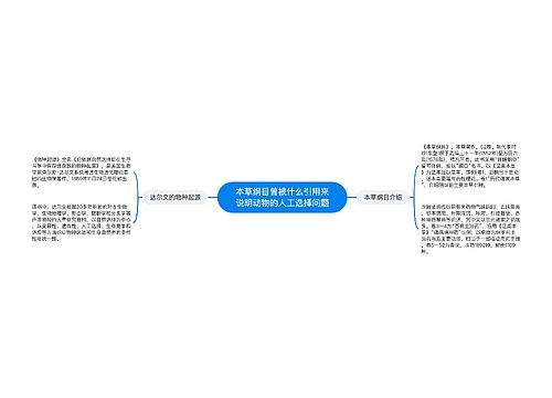 本草纲目曾被什么引用来说明动物的人工选择问题