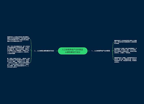 人口地理界线产生的原因 从哪到哪进行划分