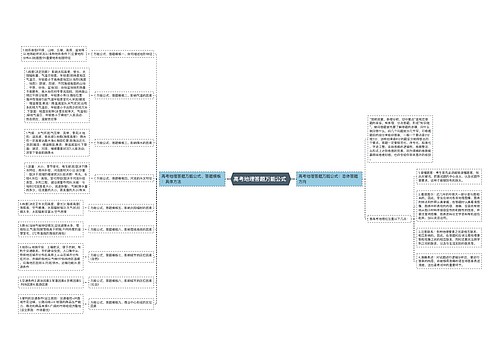 高考地理答题万能公式 