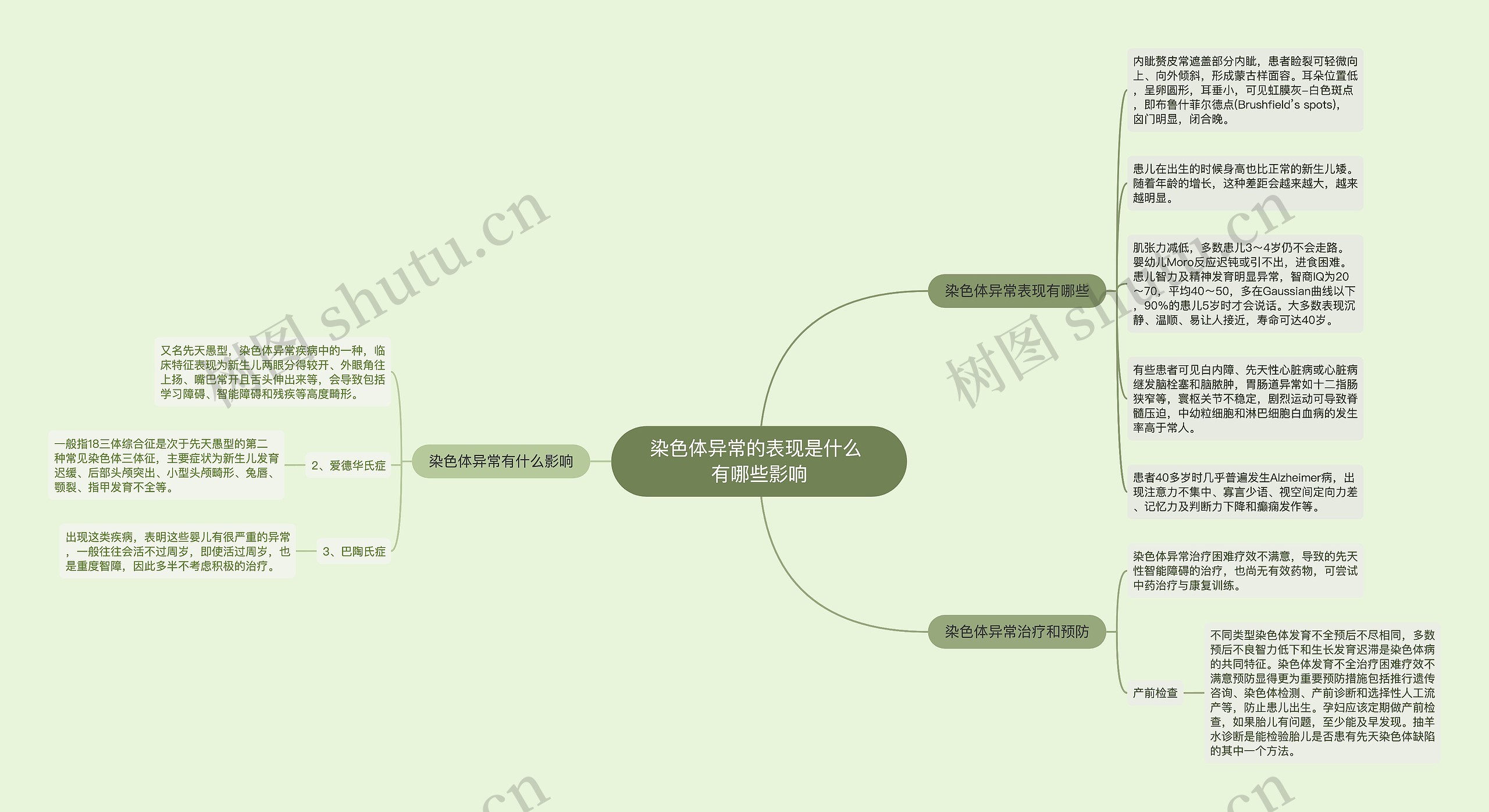 染色体异常的表现是什么 有哪些影响思维导图