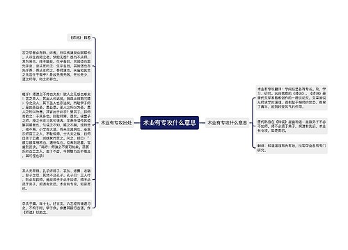 术业有专攻什么意思