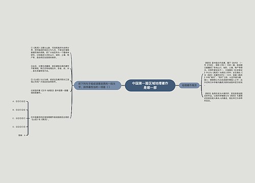 中国第一篇区域地理著作是哪一部