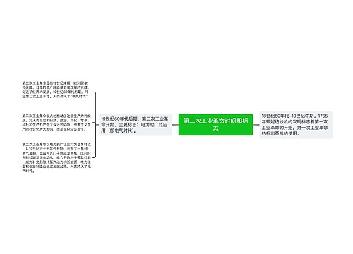 第二次工业革命时间和标志