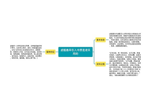 胡服最早引入中原是谁采用的