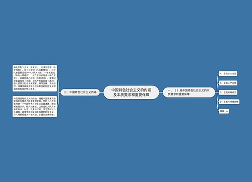 中国特色社会主义的内涵及本质要求和重要保障