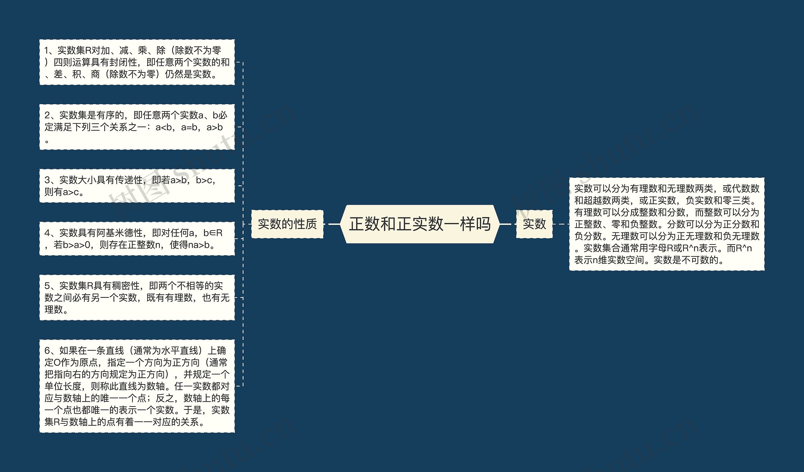 正数和正实数一样吗思维导图