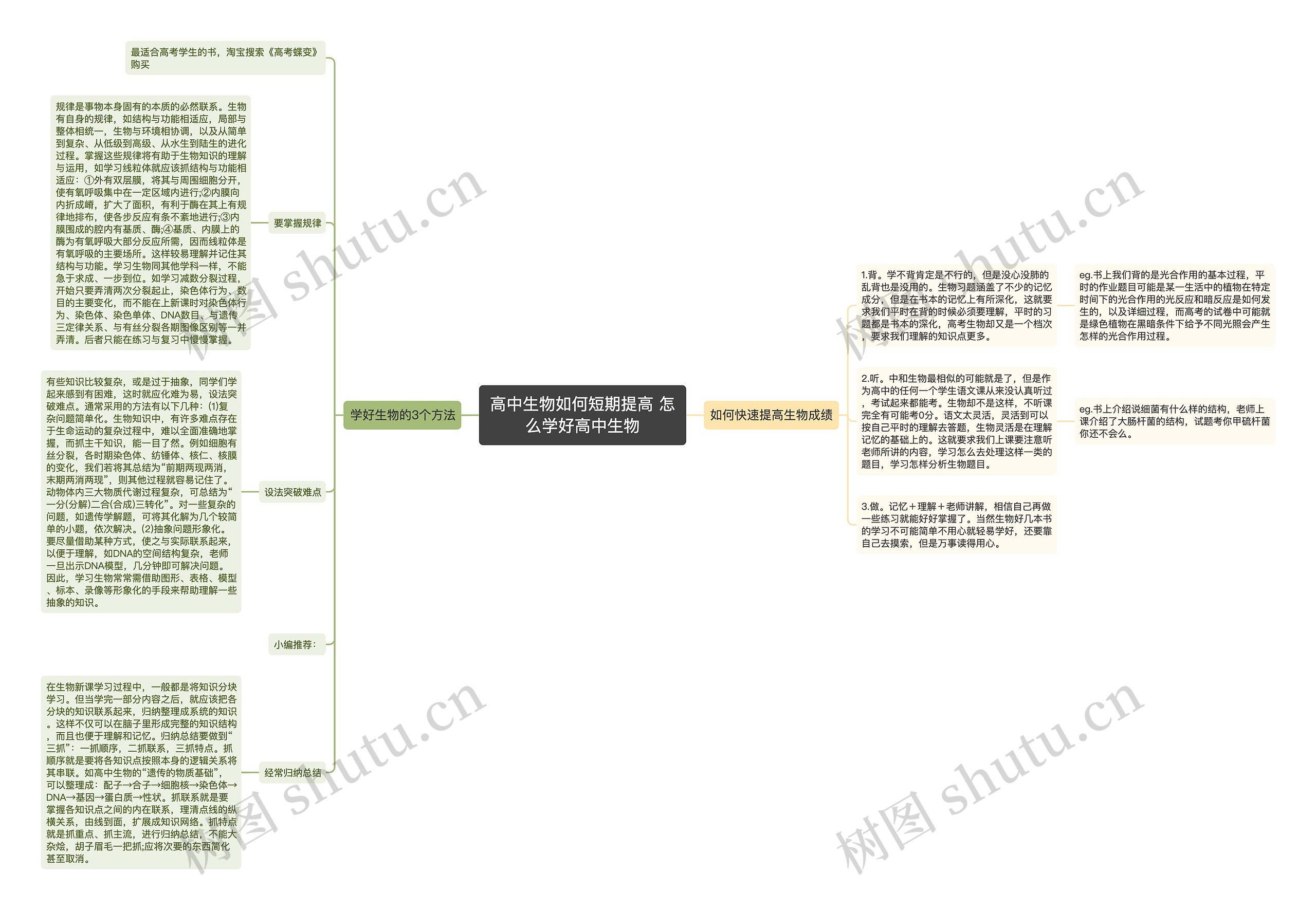 高中生物如何短期提高 怎么学好高中生物思维导图