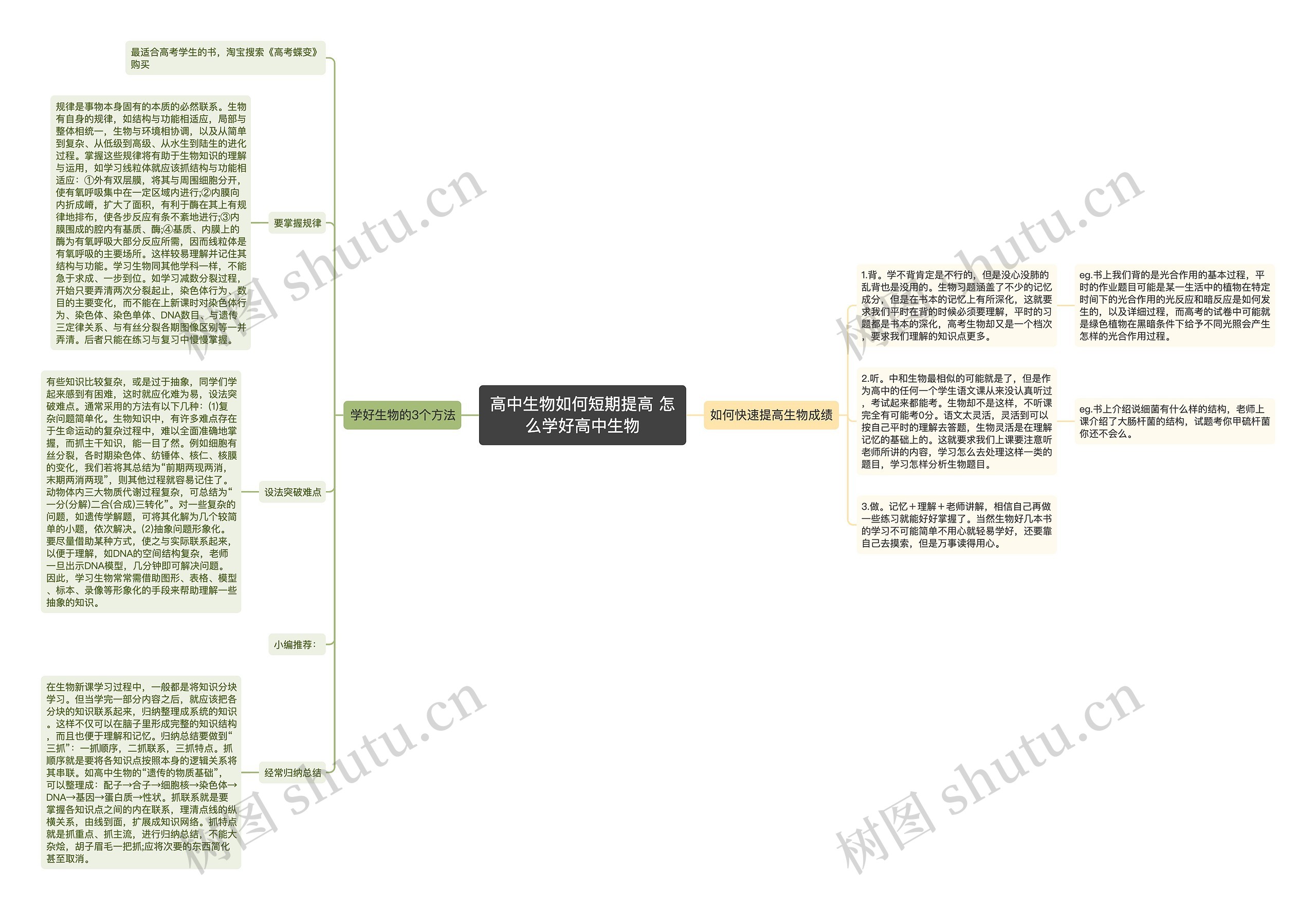 高中生物如何短期提高 怎么学好高中生物思维导图高清图 高中生物如何短期提高 怎么学好高中生物思维导图