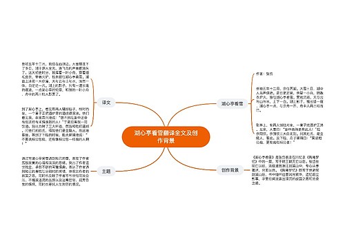 湖心亭看雪翻译全文及创作背景