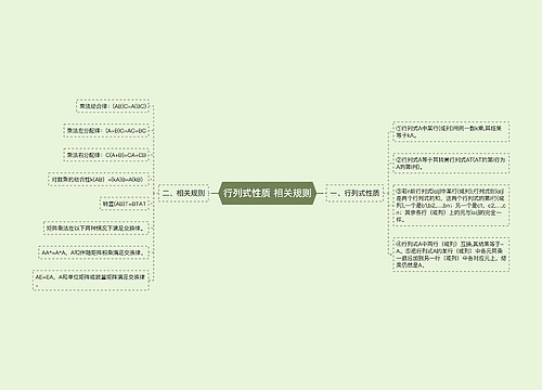 行列式性质 相关规则