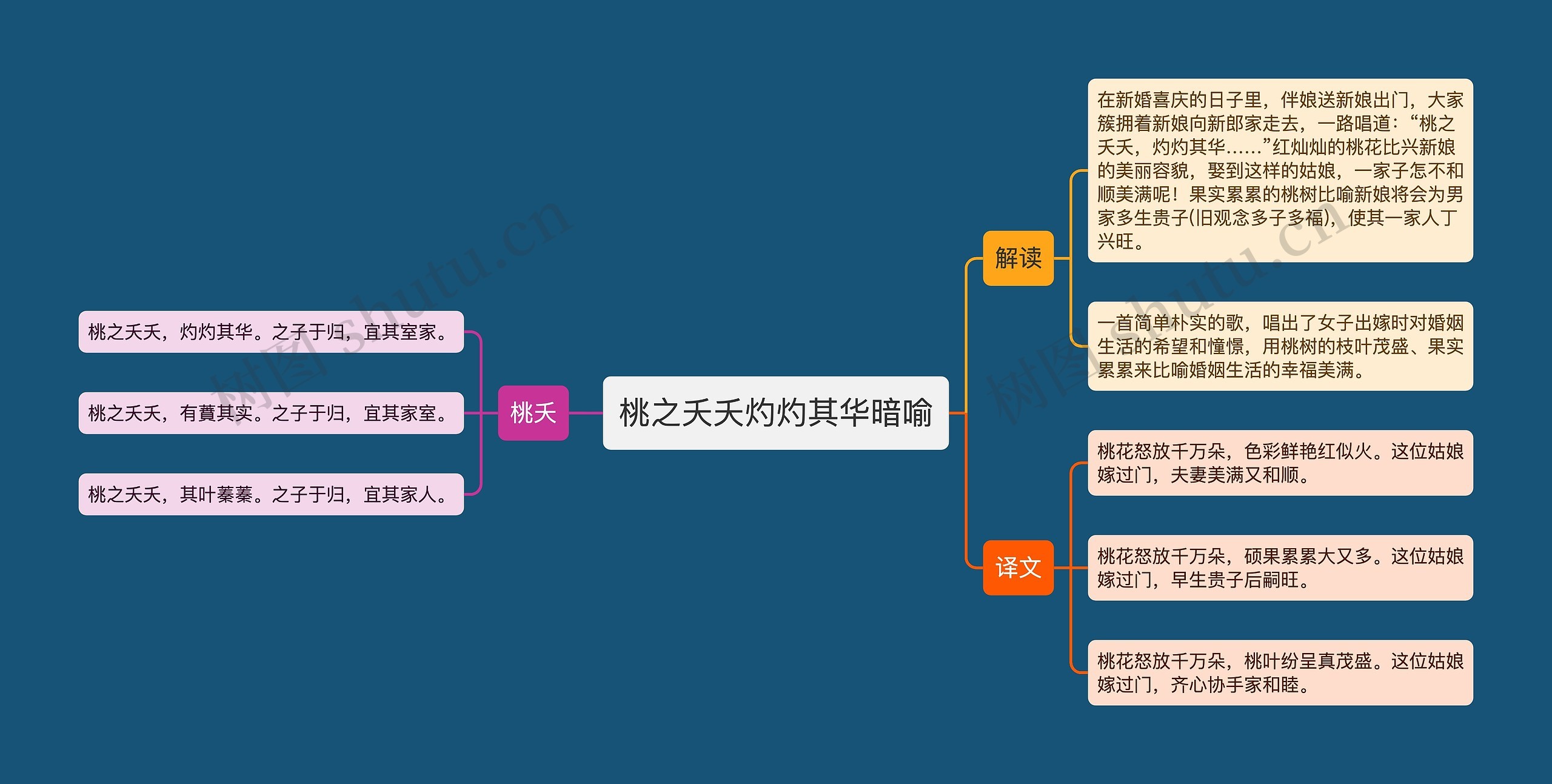 桃之夭夭灼灼其华暗喻思维导图