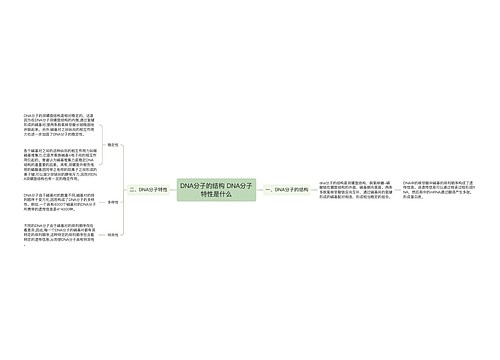 DNA分子的结构 DNA分子特性是什么