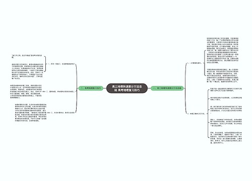 高三地理快速提分方法总结 高考地理复习技巧