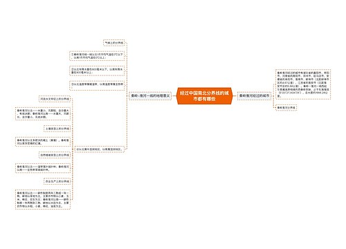 经过中国南北分界线的城市都有哪些