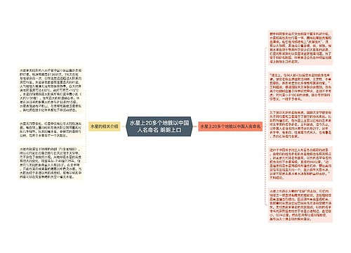 水星上20多个地貌以中国人名命名 朗朗上口