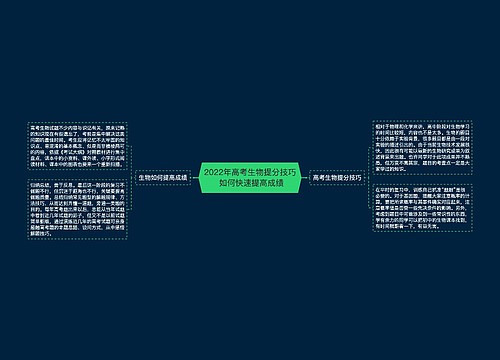 2022年高考生物提分技巧 如何快速提高成绩