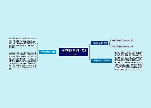 人间四月芳菲尽下一句是什么