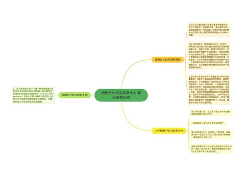 细胞分化的实质是什么 和分裂的区别