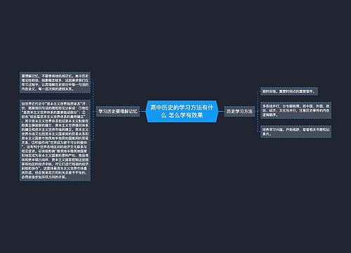 高中历史的学习方法有什么 怎么学有效果