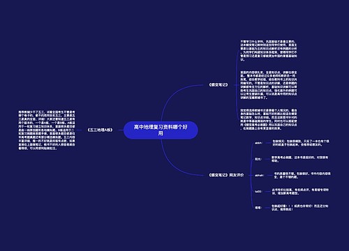 高中地理复习资料哪个好用