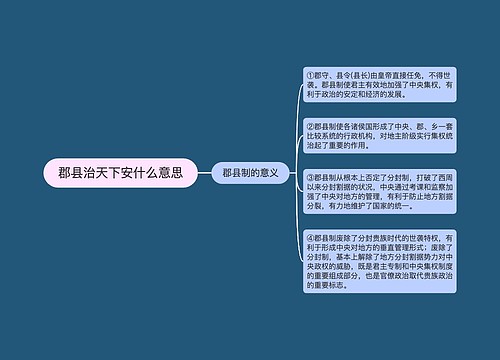 郡县治天下安什么意思
