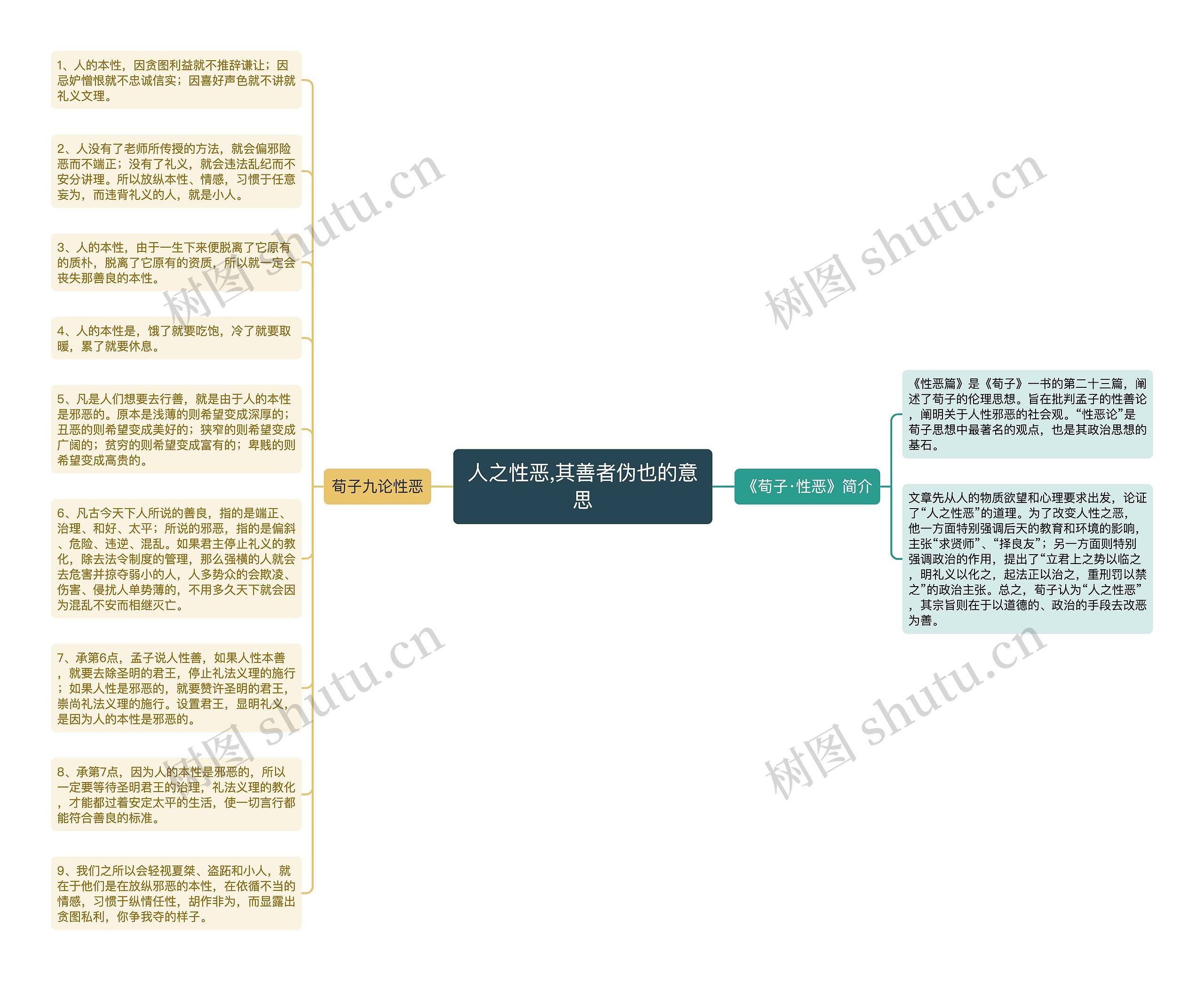 人之性恶,其善者伪也的意思思维导图