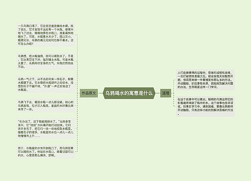 乌鸦喝水的寓意是什么