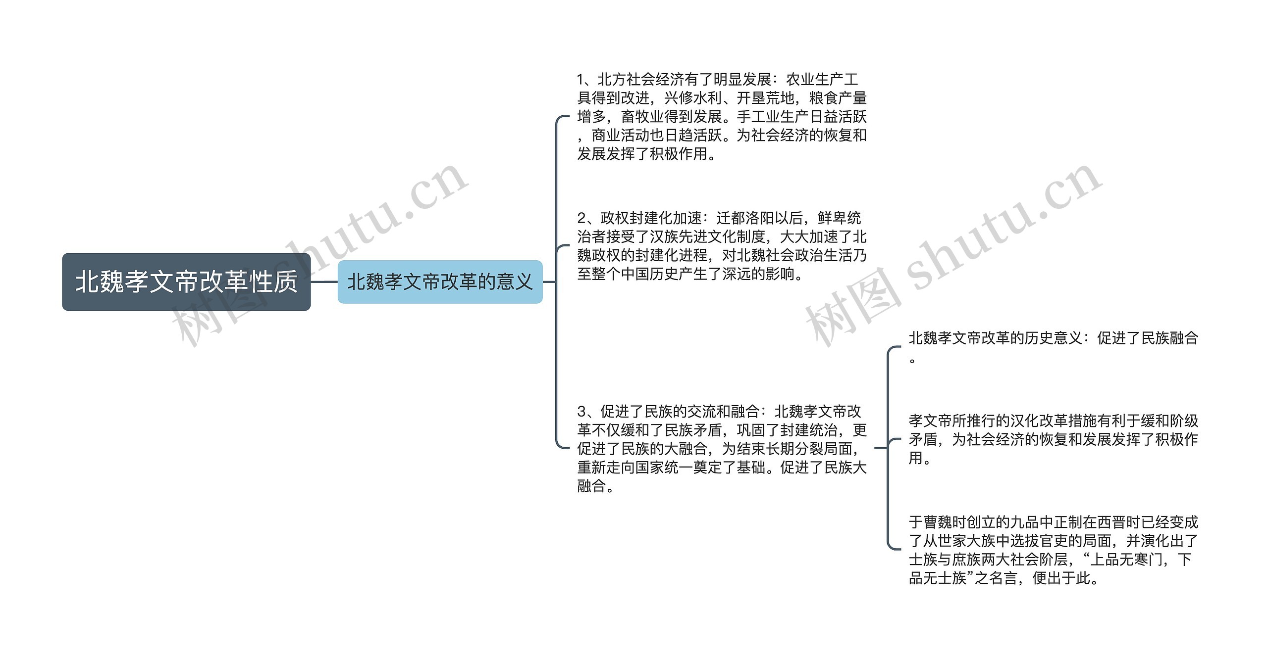 北魏孝文帝改革性质思维导图