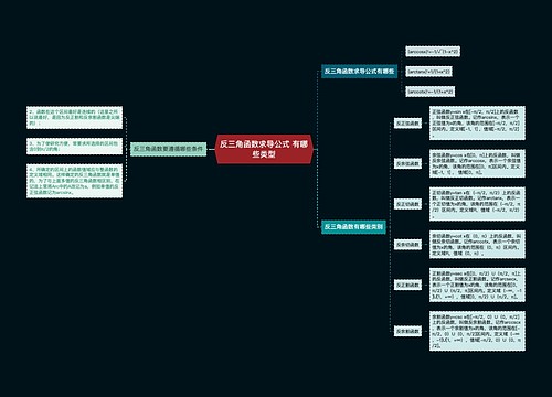 反三角函数求导公式 有哪些类型