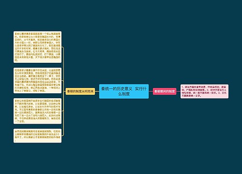 秦统一的历史意义  实行什么制度