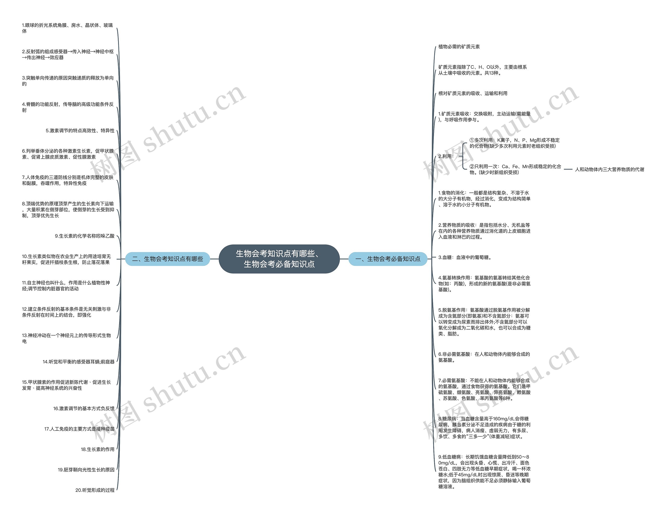 生物会考知识点有哪些、生物会考必备知识点思维导图