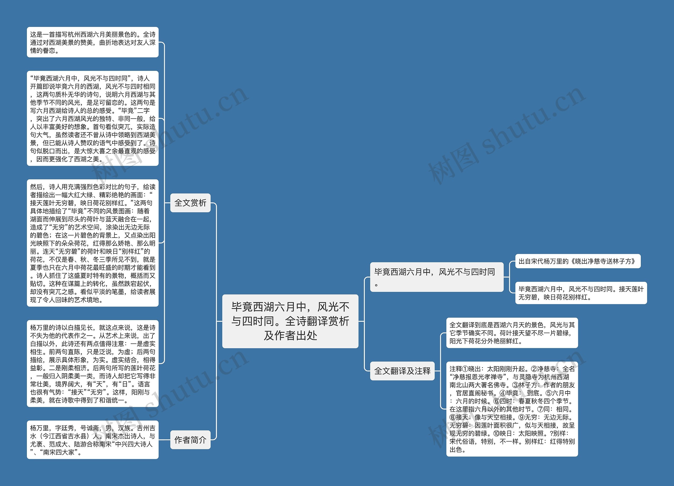 毕竟西湖六月中，风光不与四时同。全诗翻译赏析及作者出处