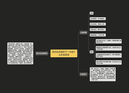 明月松间照的下一句是什么作者是谁