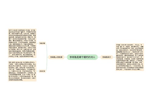 李商隐是哪个朝代的诗人