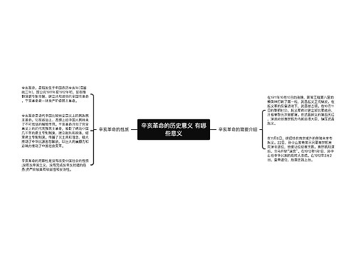 辛亥革命的历史意义 有哪些意义