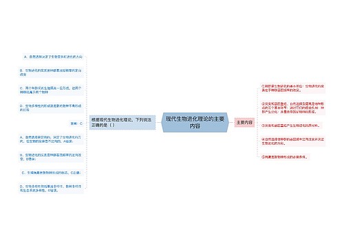 现代生物进化理论的主要内容